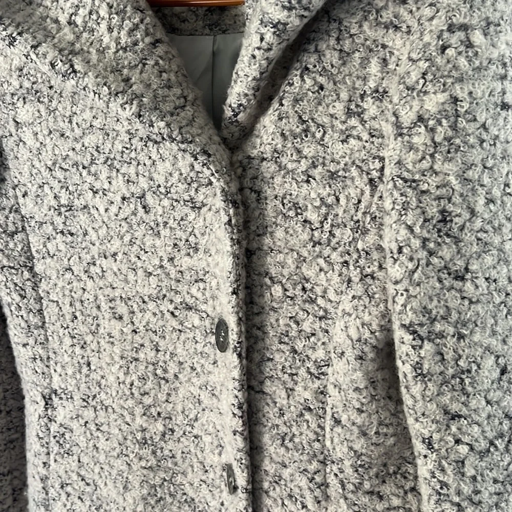 Cole Haan Signature Gray Wool blend Dress Coat with Hood size 8 - Picture 3 of 12